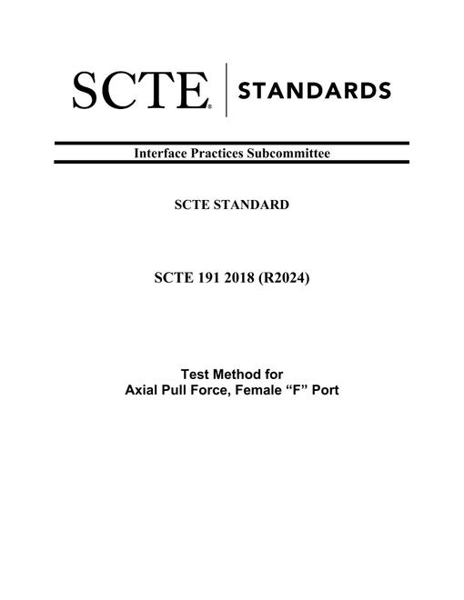 SCTE 191 2018 (R2024)