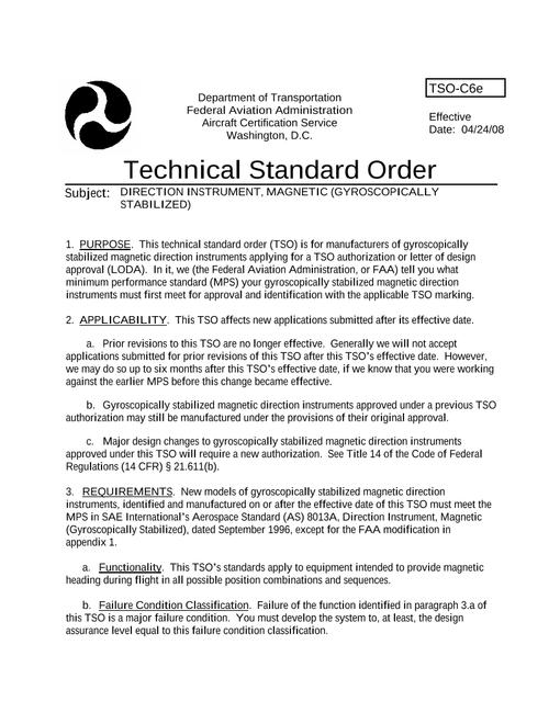 FAA TSO C6E