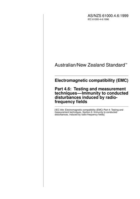 AS/NZS 61000.4.6:1999