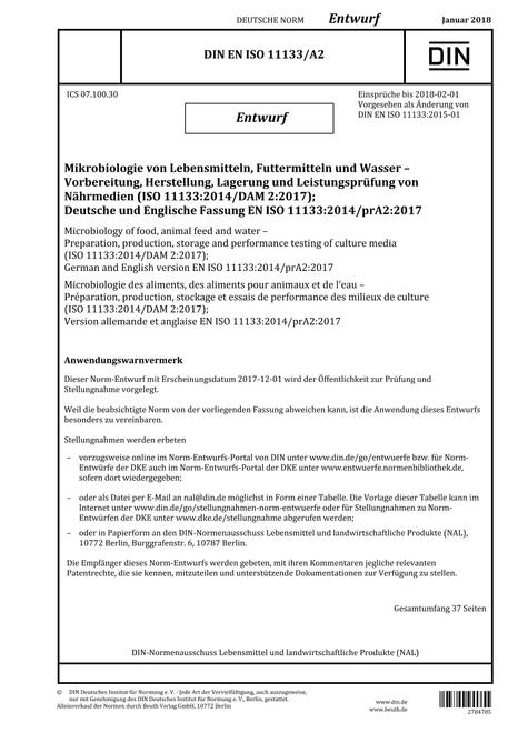 DIN EN ISO 11133/A2 - DRAFT