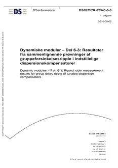 DANSK DS/IEC/TR 62343-6-3