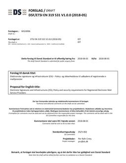 DANSK DSF/ETSI EN 319 531 V1.0.0 (2018-05)