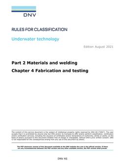 DNV DNV-RU-UWT PART 2 CHAPTER 4