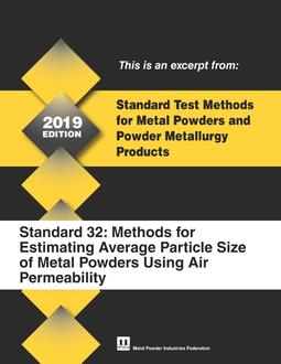Standard Test Method 32: Methods for Estimating Average Particle Size of Metal Powders Using Air Permeability