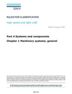 DNV DNV-RU-HSLC PART 4 CHAPTER 1