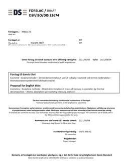 DANSK DSF/ISO/DIS 23674