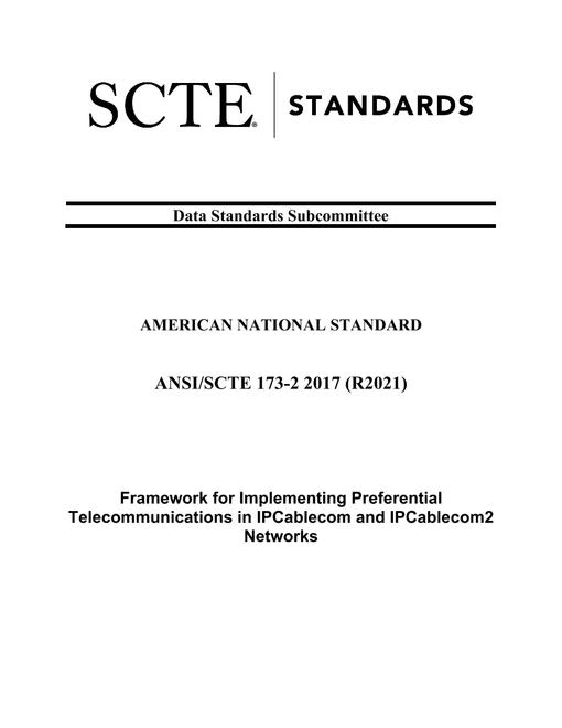 SCTE 173-2 2017 (R2021)