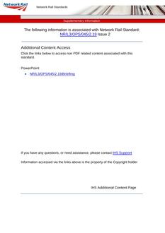 NR NR/L3/OPS/045/2.19 ISSUE 2