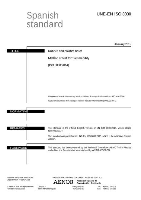 AENOR UNE-EN ISO 8030