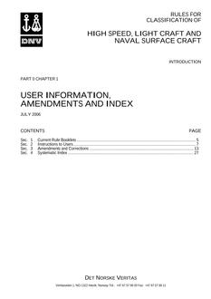 DNV DNV-RU-HSLC PART 0 CHAPTER 1