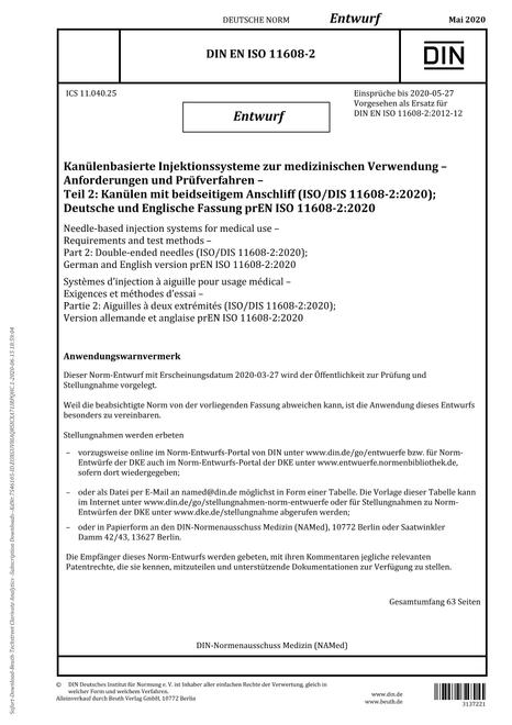 DIN EN ISO 11608-2 - DRAFT