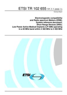 ETSI TR 102 655