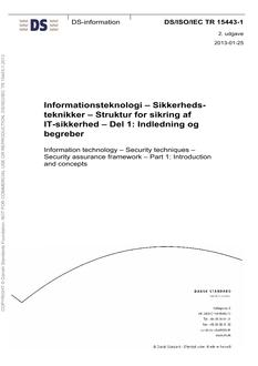 DANSK DS/ISO/IEC TR 15443-1