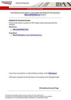 NR NR/L3/OPS/045/2.15 ISSUE 3
