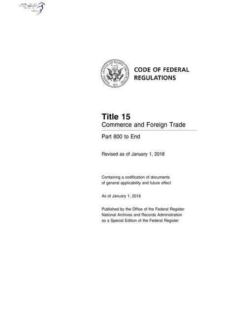 CFR 15CFR 800-END