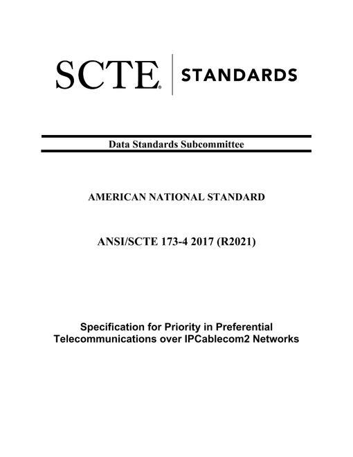 SCTE 173-4 2017 (R2021)