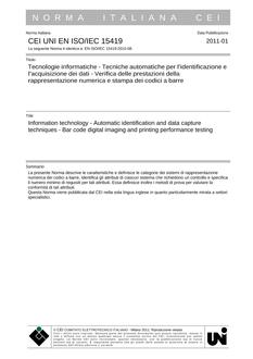 CEI UNI EN ISO/IEC 15419