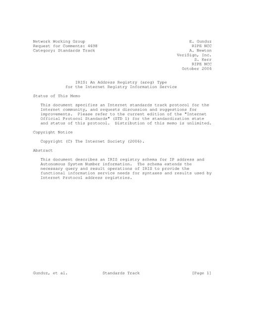 IETF RFC 4698