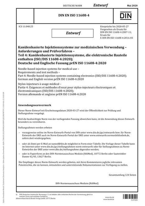DIN EN ISO 11608-4 - DRAFT
