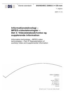 DANSK DS/ISO/IEC 23002-3 + CD-ROM