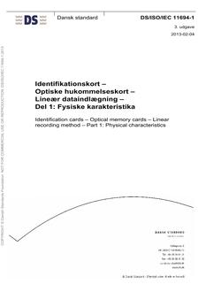 DANSK DS/ISO/IEC 11694-1
