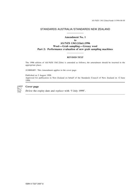 AS/NZS 1363.2(INT):1996 AMDT 1
