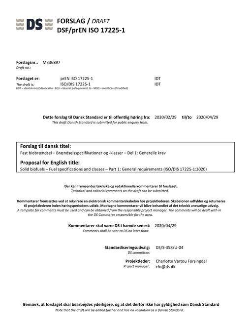 DANSK DSF/PREN ISO 17225-1