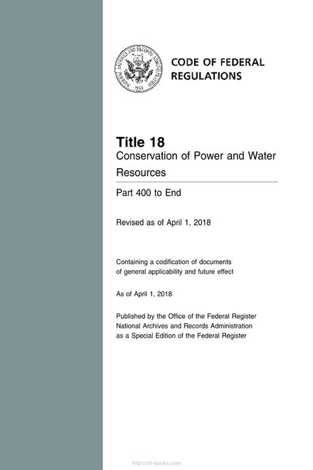 CFR 18CFR 400-END