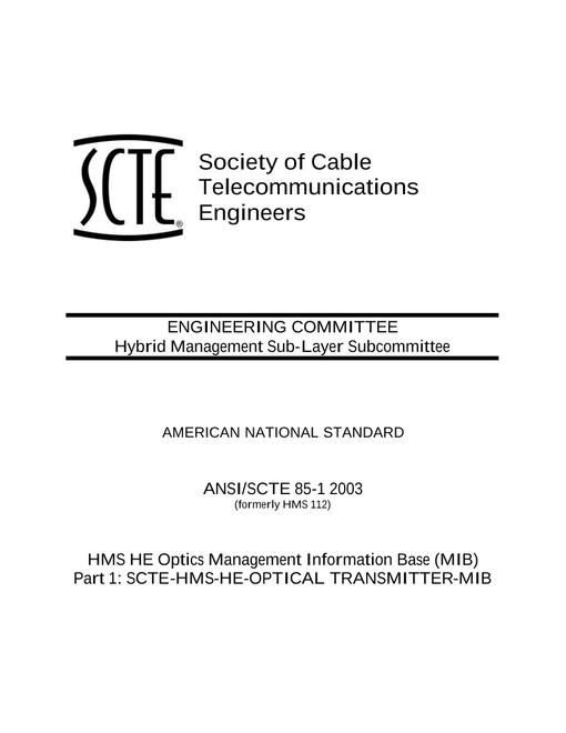 SCTE 85-1 2003