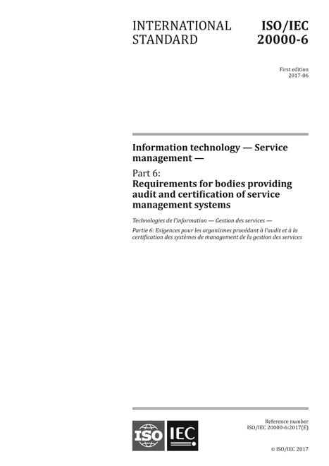 ISO/IEC 20000-6:2017