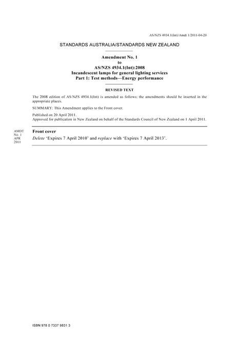 AS/NZS 4934.1(Int):2008 AMDT 1