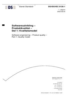 DANSK DS/ISO/IEC 9126-1