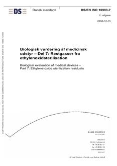 DANSK DS/EN ISO 10993-7