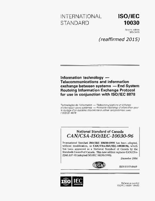CAN/CSA-ISO/IEC 10030-96 (R2015)