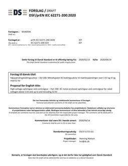 DANSK DSF/PREN IEC 62271-200