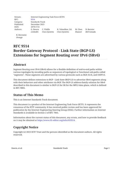 IETF RFC 9514
