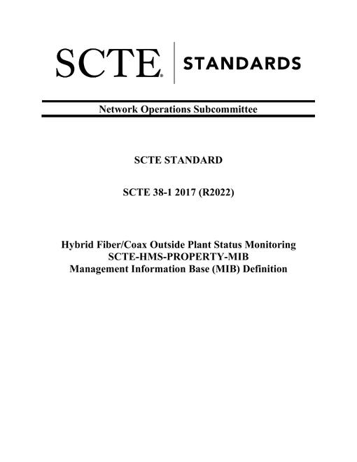 SCTE 38-1 2017 (R2022)