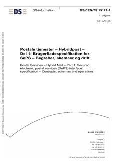 DANSK DS/CEN/TS 15121-1