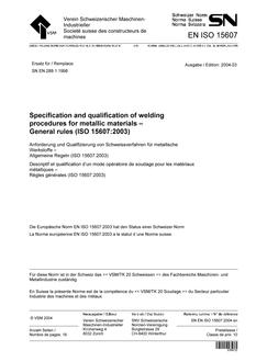 SNV SN EN ISO 15607