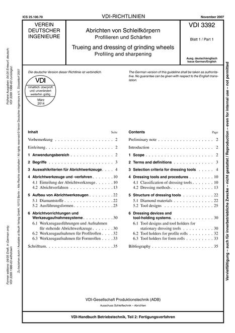 VDI VDI 3392 BLATT 1
