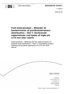 DANSK DS/CEN/TS 15149-1