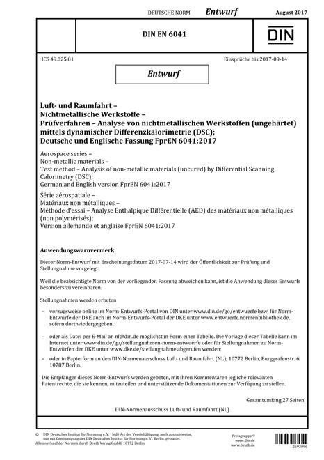 DIN EN 6041 - DRAFT