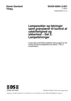 DANSK DS/EN 60061-2 + A1