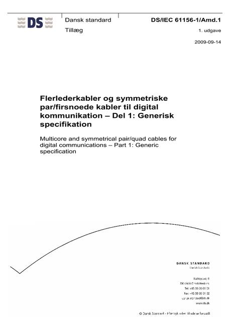DANSK DS/IEC 61156-1