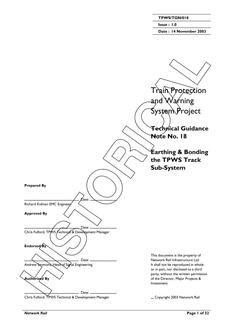 NR TPWS/TGN/018 ISSUE 1