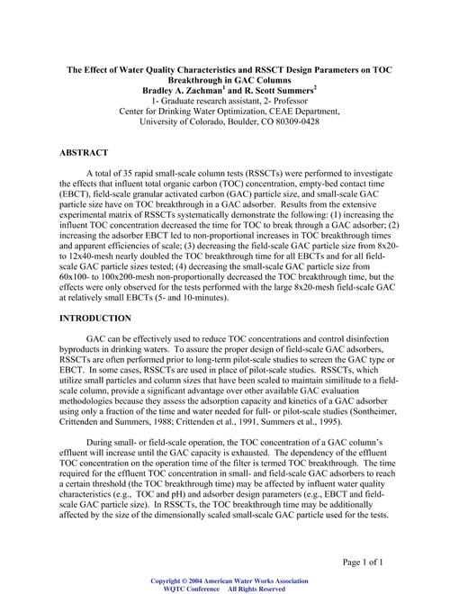 AWWA WQTC60620