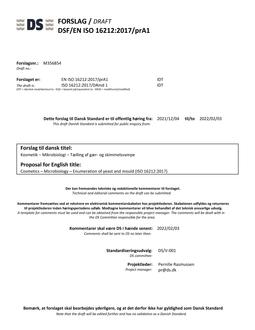 DANSK DSF/EN ISO 16212/PRA1