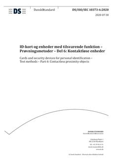 DANSK DS/ISO/IEC 10373-6