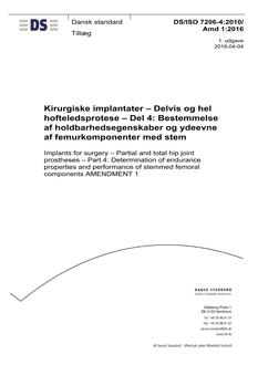 DANSK DS/ISO 7206-4/AMD 1