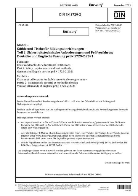 DIN EN 1729-2 - DRAFT
